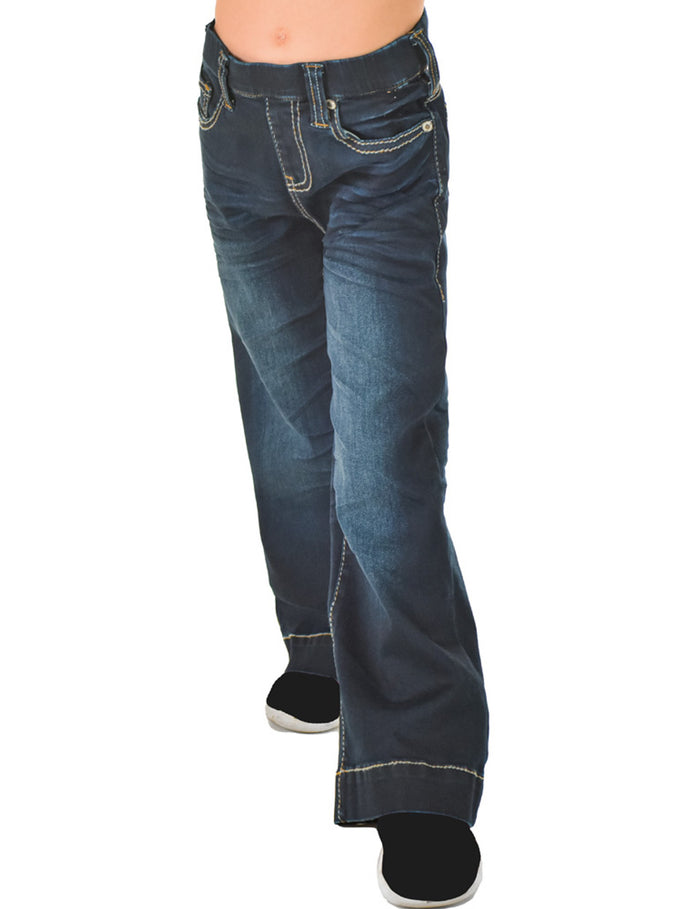 Cowgirl Tuff Girls Dark DFMI Pull On Jeans