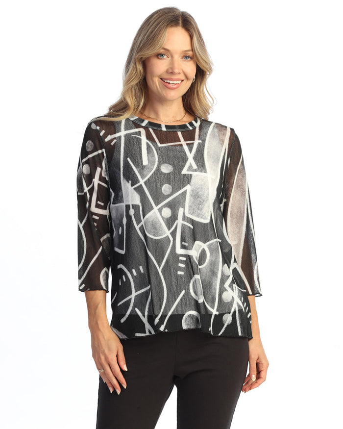 Crepe Mesh Top with Tank - CM4