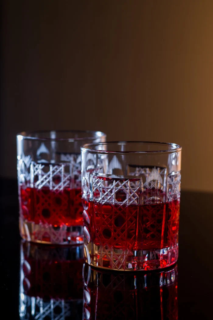 CrossBar Handcut Crystal Whiskey Glass