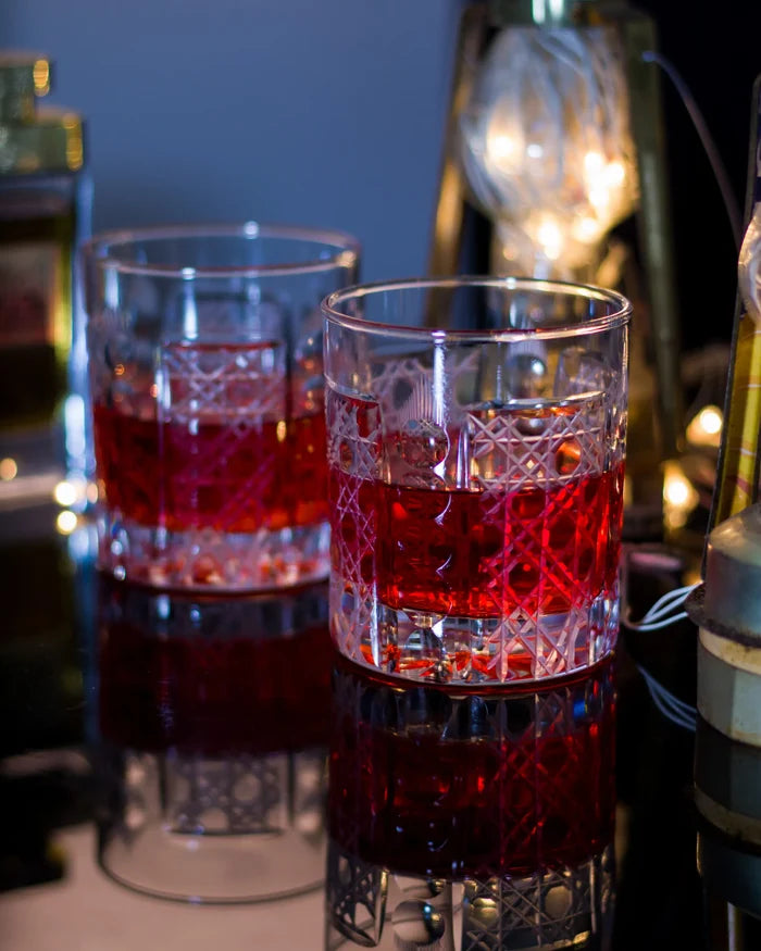 CrossBar Handcut Crystal Whiskey Glass