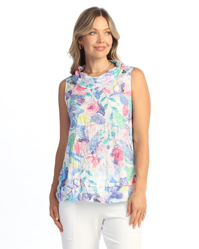 Crushed Cowl Neck Sleeveless Top - SC2