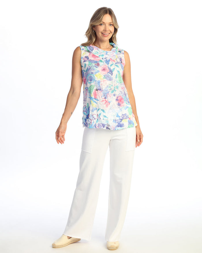 Crushed Cowl Neck Sleeveless Top - SC2