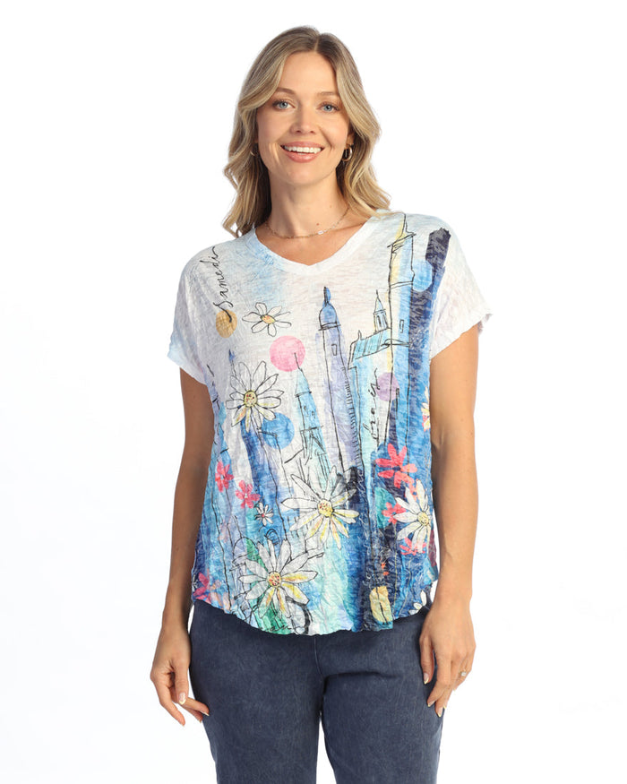 Crushed V-Neck Dolman Sleeve Top - SC1