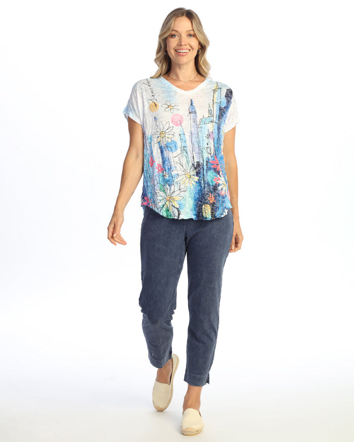 Crushed V-Neck Dolman Sleeve Top - SC1