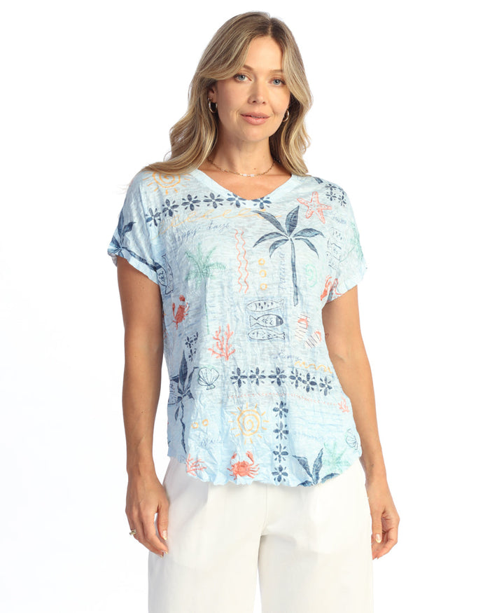 Crushed V-Neck Dolman Sleeve Top - SC1