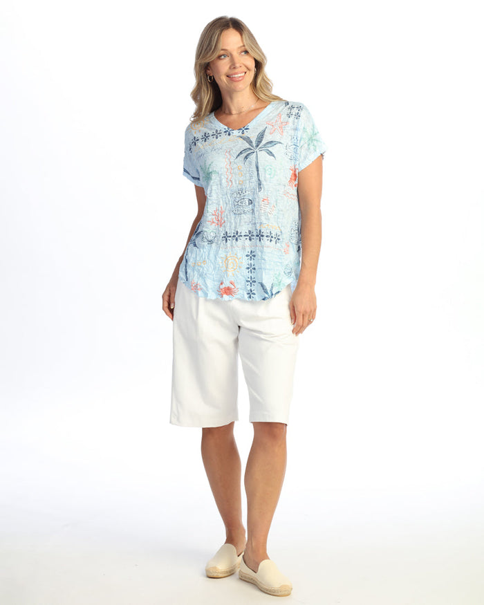 Crushed V-Neck Dolman Sleeve Top - SC1