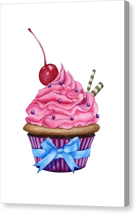 Cupcake Watercolor - Canvas Print