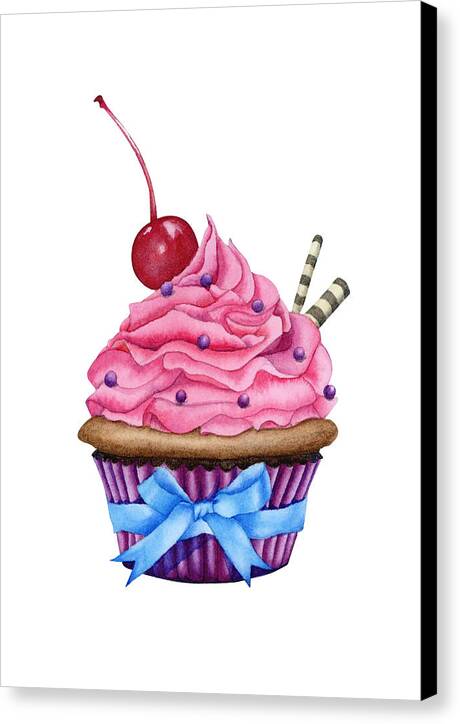Cupcake Watercolor - Canvas Print