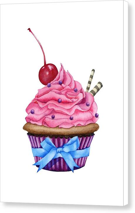 Cupcake Watercolor - Canvas Print