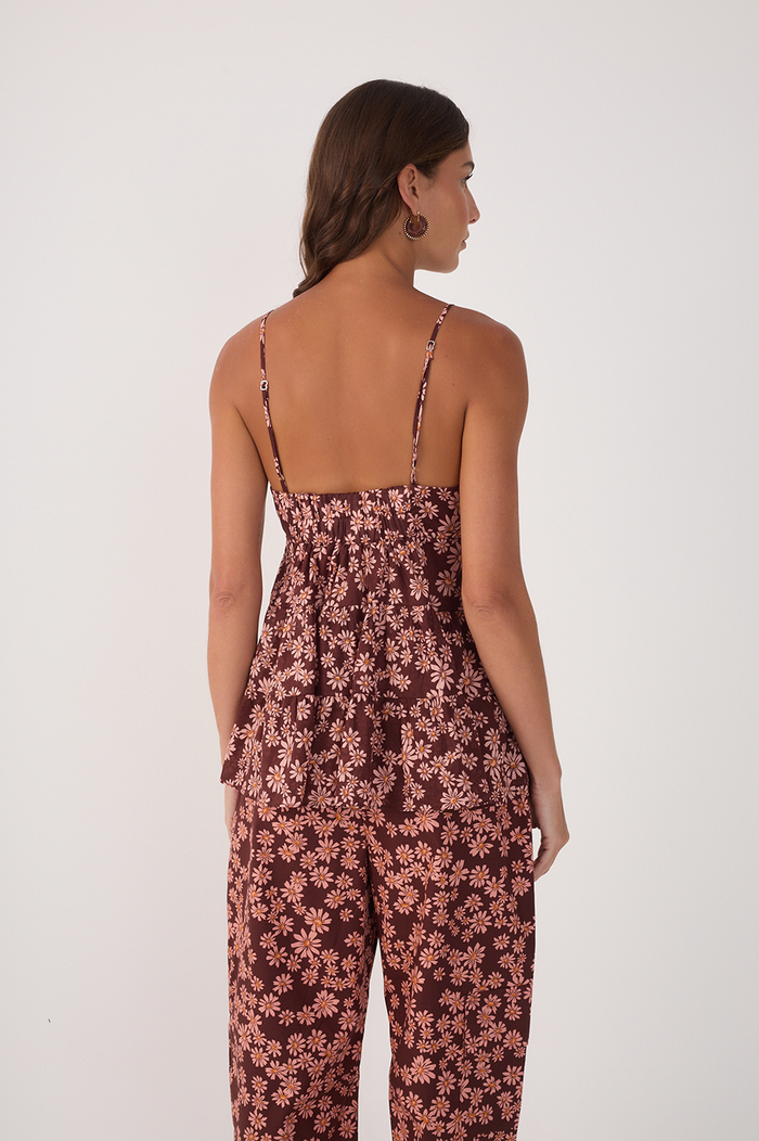 Cut Out Print Margaridas Rosa Top_5