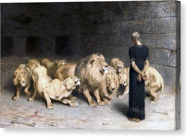 Daniel in the Lion's Den 1 - Canvas Print