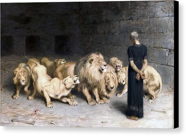 Daniel in the Lion's Den 1 - Canvas Print