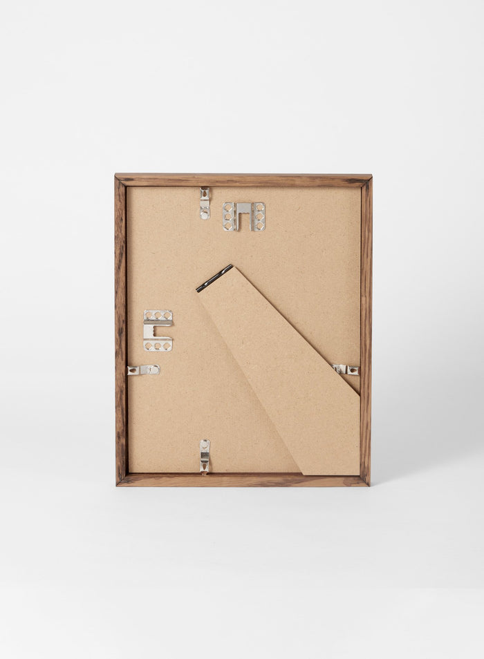Scandinavian dark oak frame by Opposite Wall - Back of the frame and metal fasteners