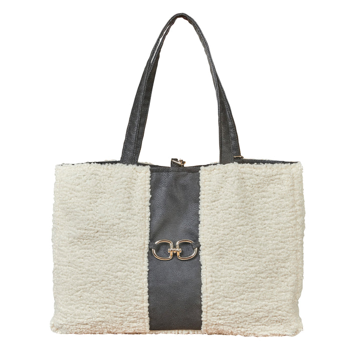 dog-carrier-purse-ivory-faux-sheepskin-fur