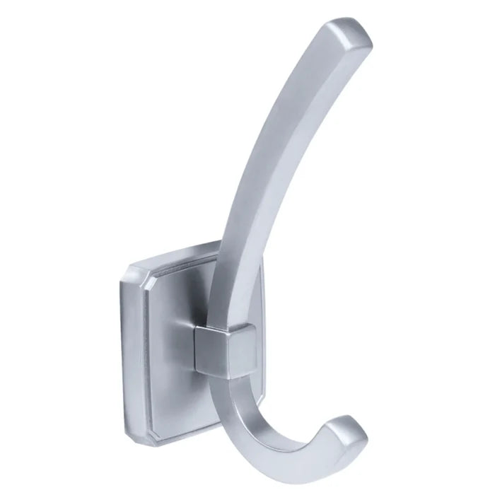 Double Coat and Hat Hook - 4-13/16 inch (122 mm) - Silver