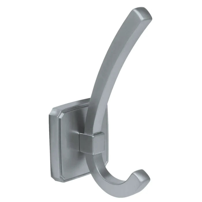 Double Coat Hook - 4-13/16 inch (122 mm) - Brushed Steel