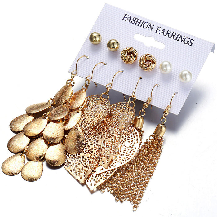 E1253 - Bohemian Leaf tassel earrings