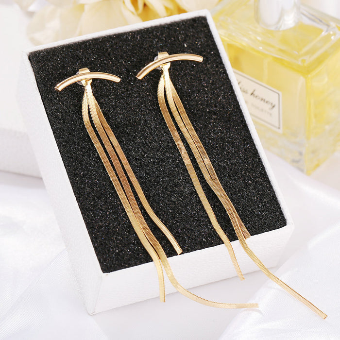 E1293 - Tassel metal long earrings