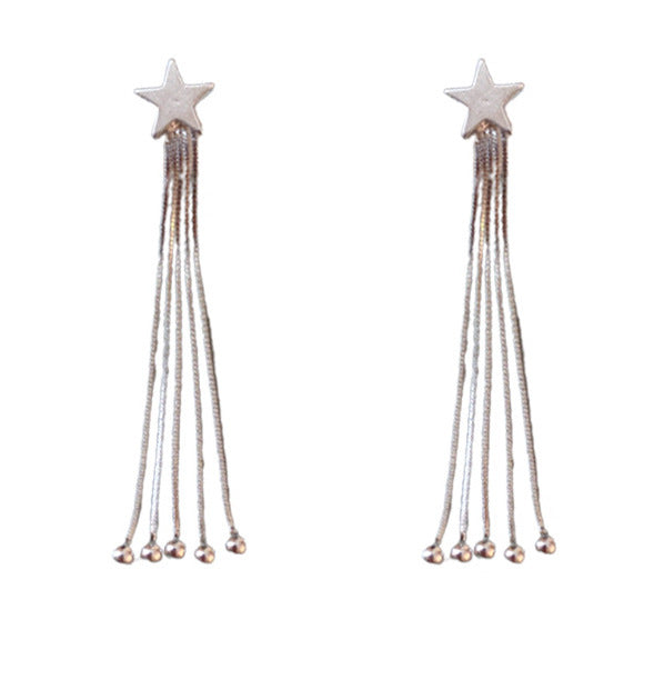 E1376 - Star Drop Long Earrings