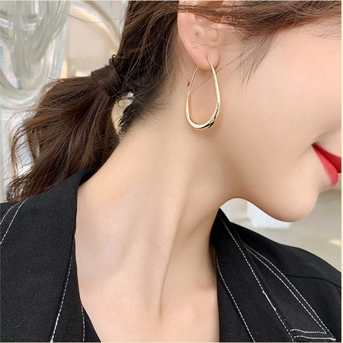 E1377 - Oval Drop Earrings