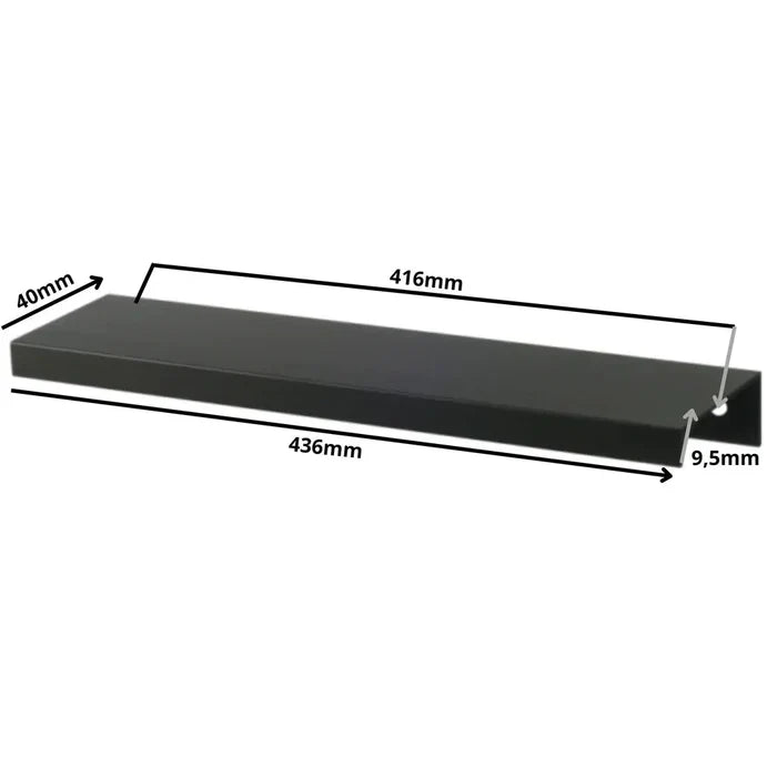 Edge Grip Round Profile Handle 16-3/8 inch (416 mm) (17-3/16 inch (436 mm) Overall Length) - Matte Black