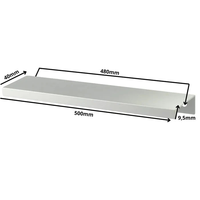 Edge Grip Round Profile Handle 18-7/8 inch (480 mm) C-C (19-11/16 inch / 500 mm Overall Length) - Electropolished