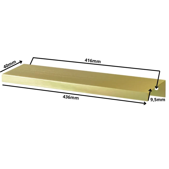Edge Grip Round Profile Pull 16-3/8 inch (416 mm) (17-3/16 inch (436 mm) Overall Length) - Gold
