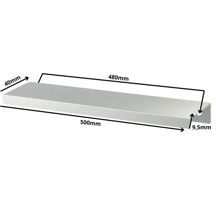 Edge Grip Rounded Profile Handle 18-7/8 inch (480 mm) (19-11/16 inch (500 mm) Overall Length) - Aluminum