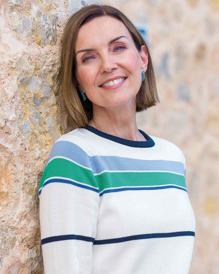 Ellis Striped Pure Cotton Jumper - Image 3 - Country Collection