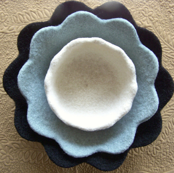Felted Petal Bowls by Melanie Rice