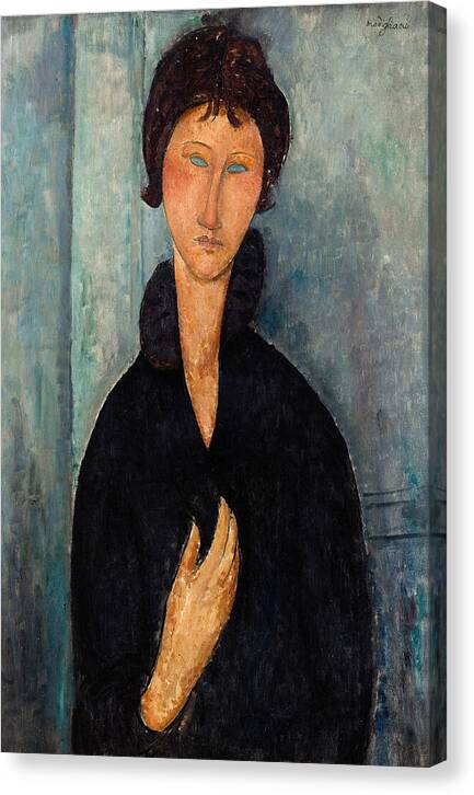 Femme aux yeux bleus - Canvas Print