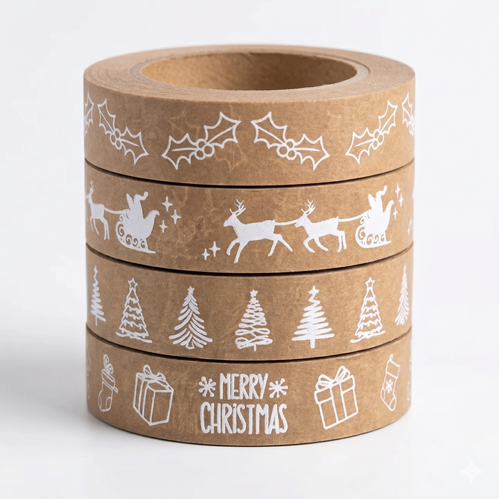 Festive Biodegradable Paper Tape 24mm x 50m