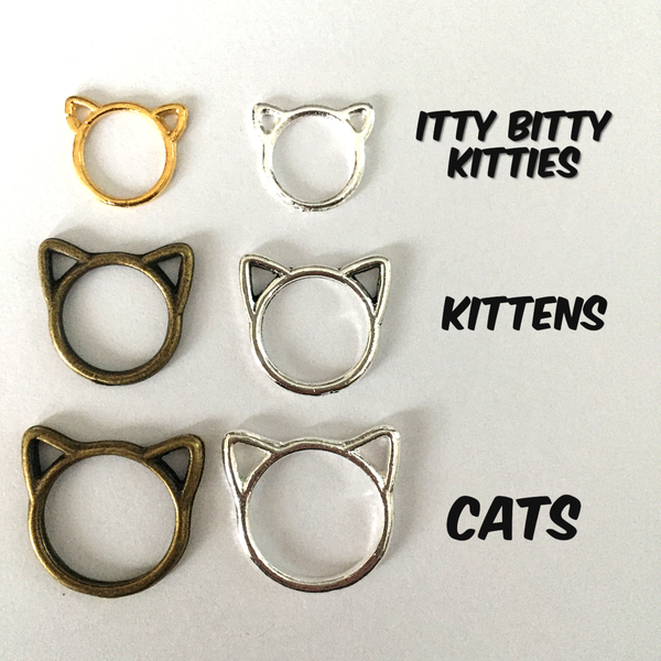 Firefly notes - Silver Itty Bitty Kitties Stitch Markers 13pk