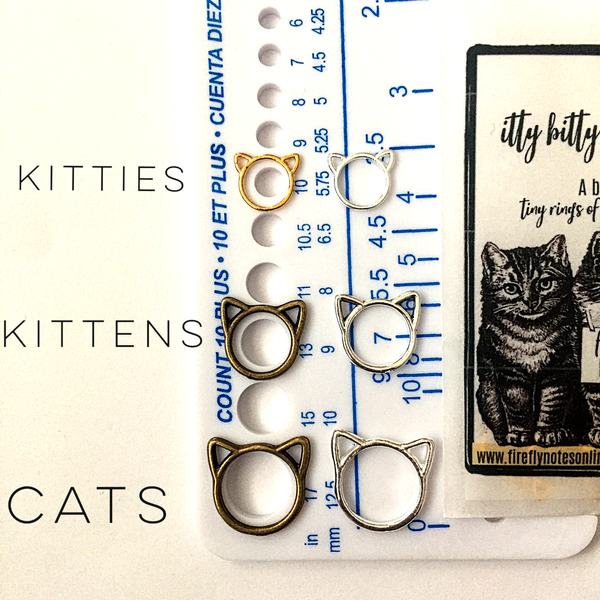 Firefly notes - Silver Itty Bitty Kitties Stitch Markers 13pk