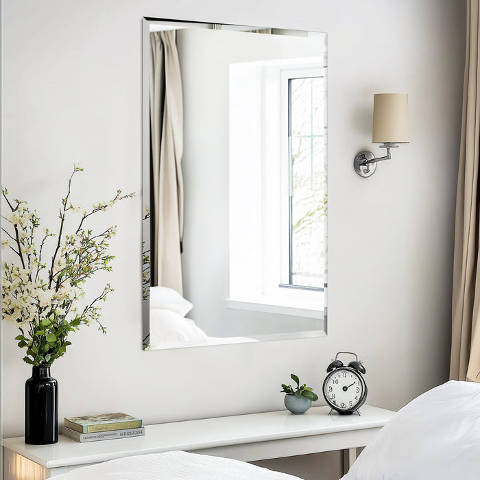 Frameless Rectangular Mirror with Beleved Edge