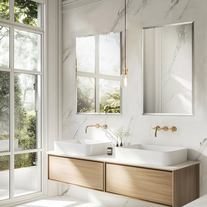 Frameless Rectangular Mirror with Beleved Edge