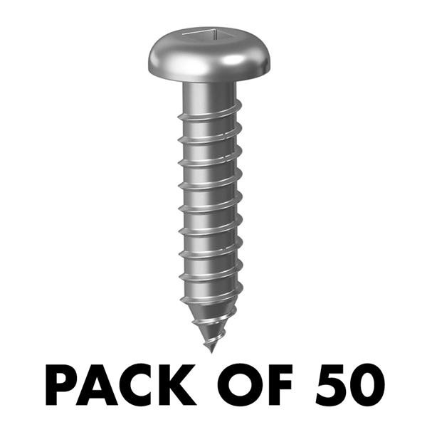 Glass Outlet Rail Screw - Stainless Steel - 12gx25mm - 50 Pack - Image 1
