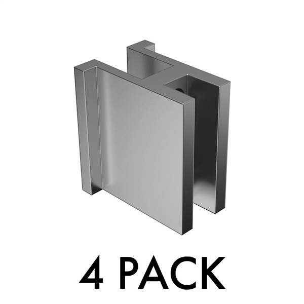 Glass Outlet Joiner Block - Anodised Aluminium - 65mm - 4 Pack - Image 1