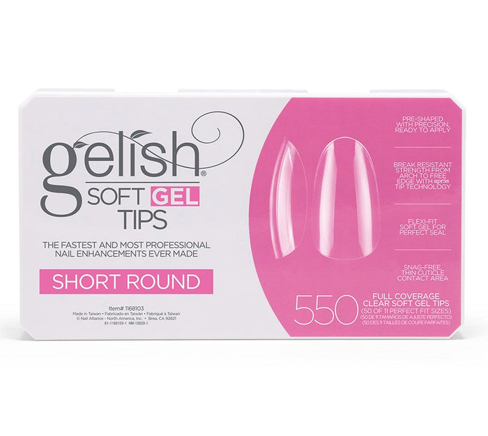 Gelish Soft Gel Nail Tips Short Round - Box of 550