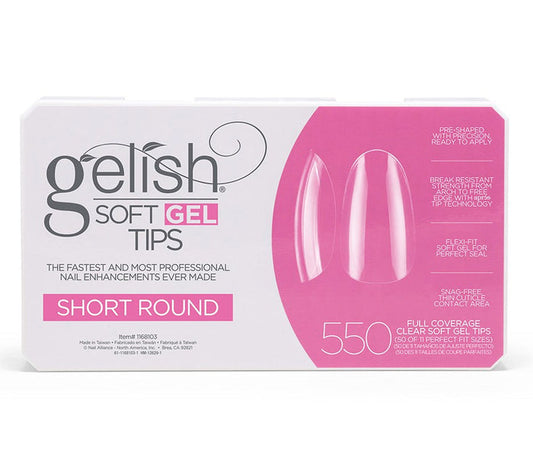 Gelish Soft Gel Nail Tips Short Round - Box of 550