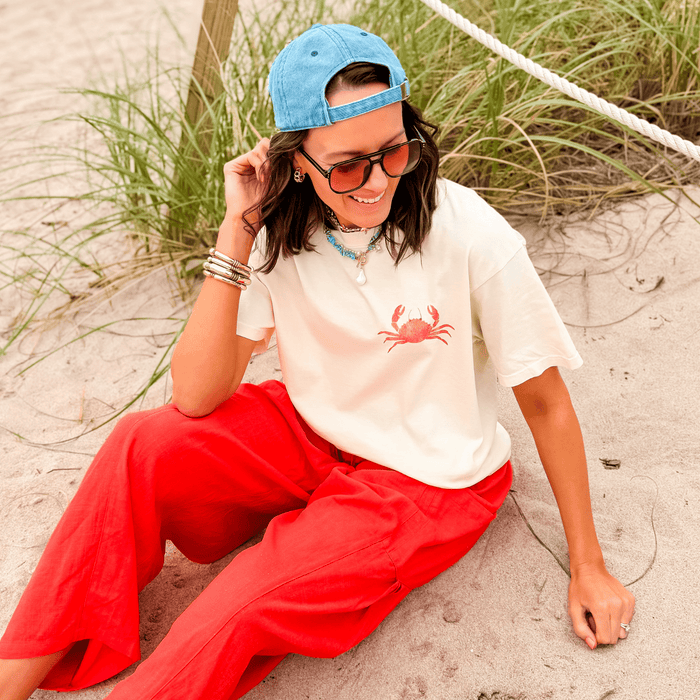 model wearing Gone Coastal Tee