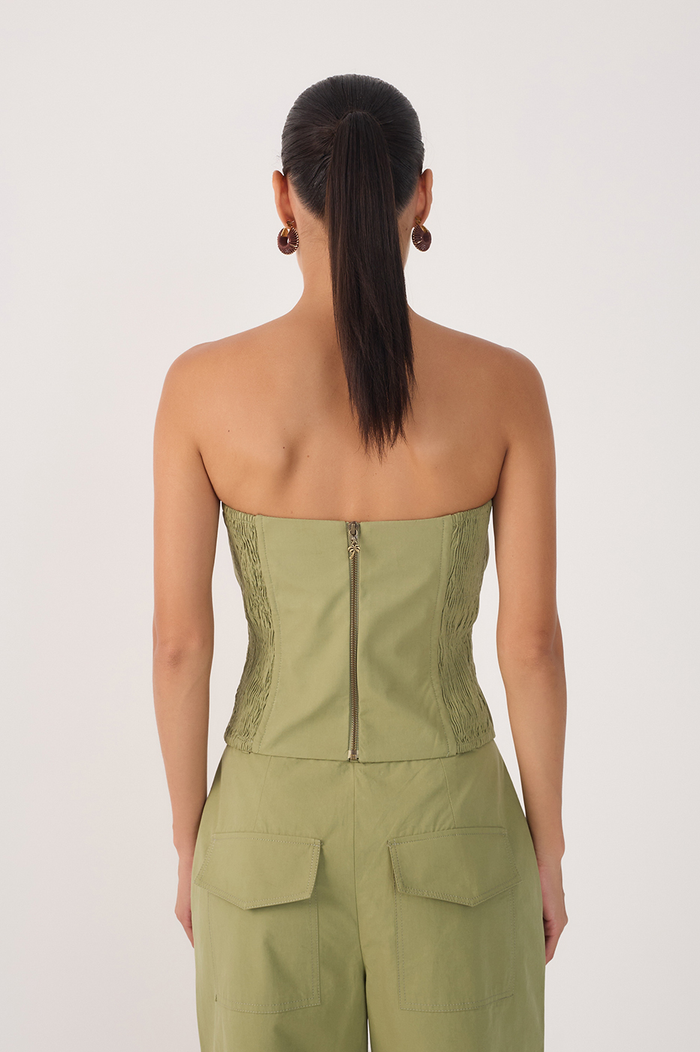Green Cotton Front Neckline Top_4