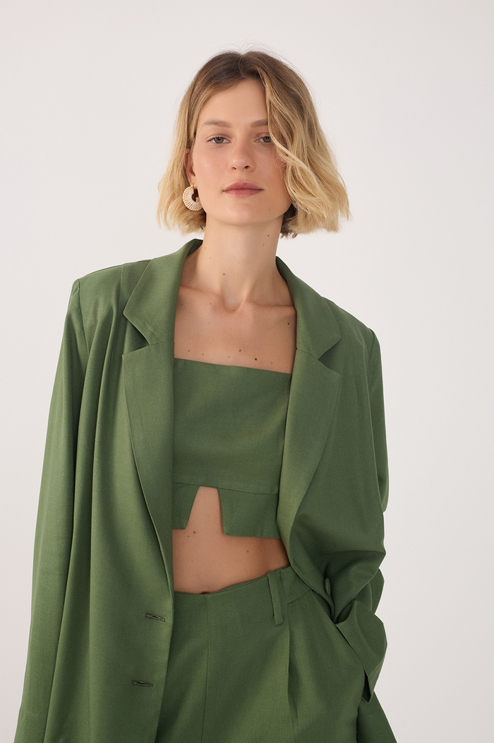 Green Cut-Out Adjustable Straps Top