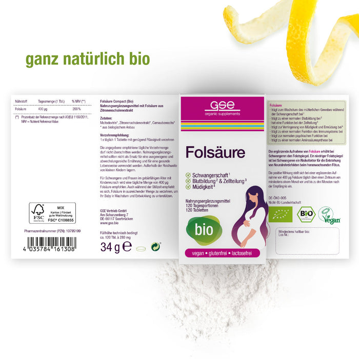 GSE - Folsäure (Bio) - 120 Tabletten
