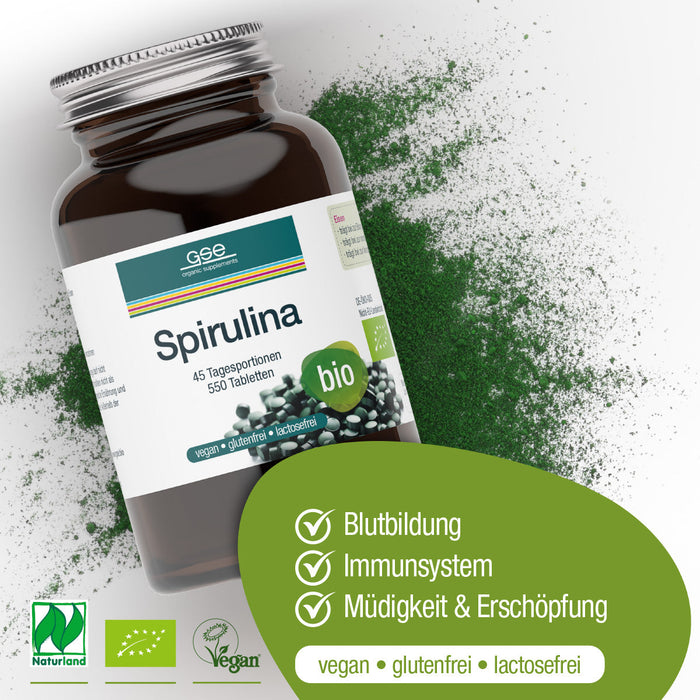 GSE - Naturland Bio Spirulina (Bio) - 550 Tabletten