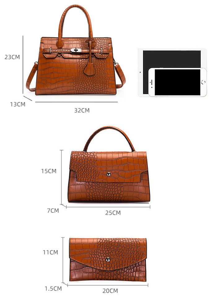 H1880 - Elegant Classic Brown Handbag