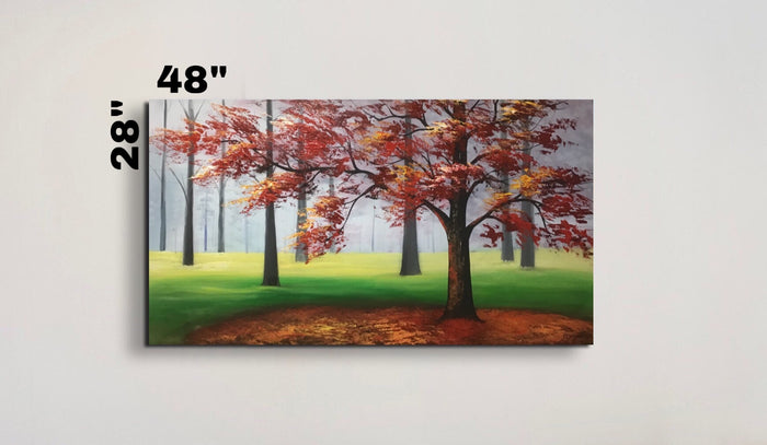 Handmade Oil Painting of Landscape  on Stretched Canvas