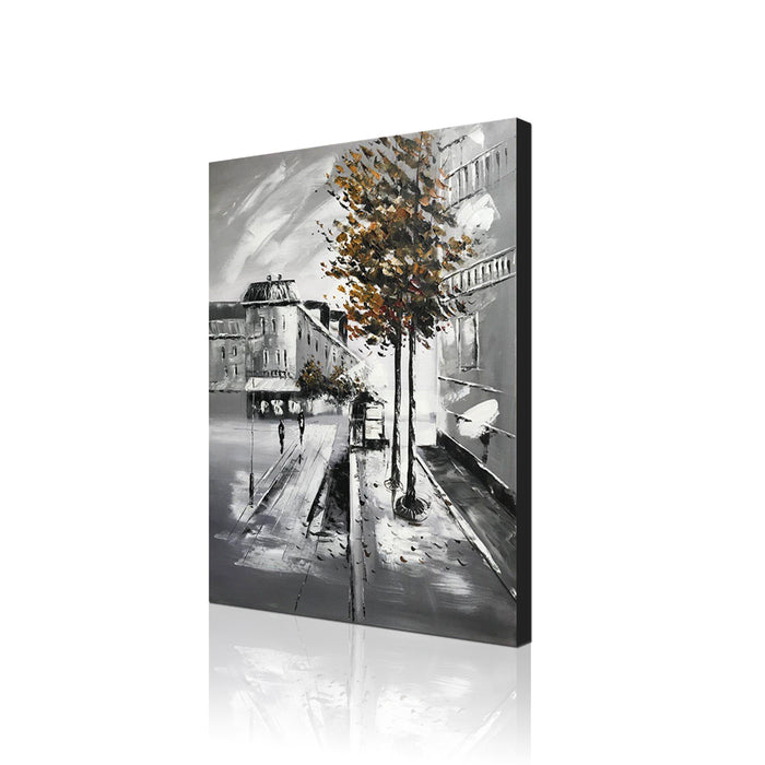 Handmade Oil Painting of London Calm Landscape View on Stretched Canvas