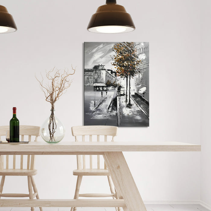 Handmade Oil Painting of London Calm Landscape View on Stretched Canvas
