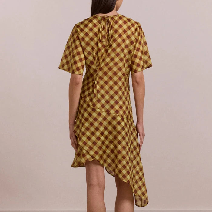 Harmony Midi Dress in Choc Avo Gingham